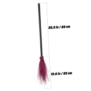 MOLUCKFU Halloween Broom Wizard Flying Broom Brooms Party Cosplay Props Goblincore Room Decor Indoor Broom Retractable Halloween Witch Broom Besom Supplies Broom Props Mini Pot Plastic Rosy