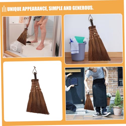 HONMEET 2pcs Small Broom Handheld Broom Sweeper Broom Household Cleaning Tool Brush for Desk Mini Corn Broom Kitchen Countertop Broom Counter Cleaning Broom Asian Straw Soft Broom Palm