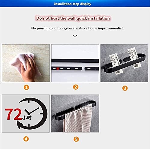 Towel Racks, Towel Rack Simple Bathroom Kitchen Home Space Aluminum Single Bar Wall Mounted Towel Rack Bathroom/D/60Cm