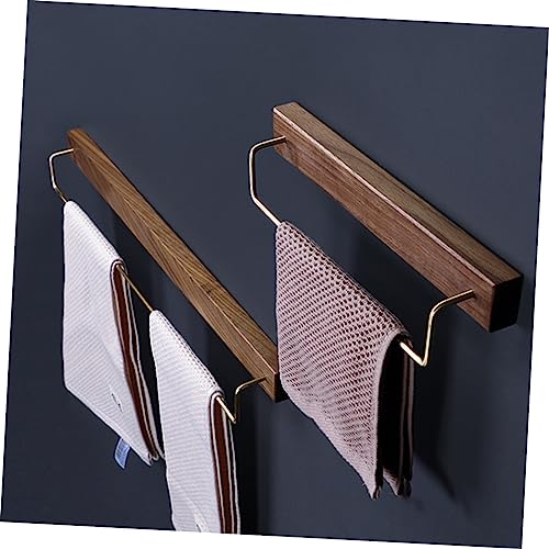 ORFOFE Towel Rack Towel Hanger Wall Mounted Hooks Kitchen Towel Holder Wall Mounted Towel Bar Heavy Duty Hangers Wall Mounted Clothes Mounted Clothing Rack Bathroom Black Walnut