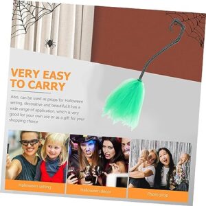 HONMEET Witches Flying Broomstick Plastic Halloween Broom Decoration Mesh Detachable Witch Broom Witch Cosplay Broom