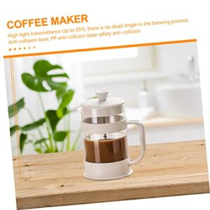 FELTECHELECTR Coffee Pot Portable Espresso Small Espresso Maker Teakettle Camping Kettle Press Tea Cold Brew Coffee Maker Coffee Carafe Concentrated Coffee Filter Machine White Plastic