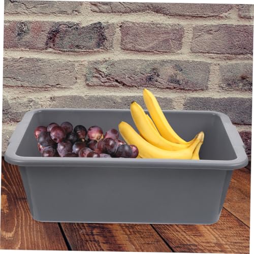 CAXUSD 2pcs Box Storage Basket Restaurant Wash Basin Food Washing Bowl Dish Basin Commercial Tote Tub Fruit Container Utility Bus Tub Food Service Bus Dish Washing Tub Pp Grey