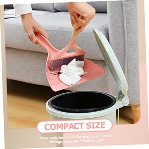 1 Set Broom Dustpan Set Pans Ceiling Fan Shovel Piso Car Cleaning Brushes Whisk Escobas Tiny Desktop Cleaning Supplies Household Cleaning Brush Mini Broom Mini Dustpan Plastic Pink Gogogmee