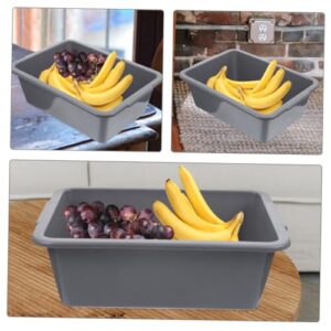 CRILSTYLEO 2pcs Box Storage Basket Food Storage Bin Vegetable Tote Tub Dish Basin Food Washing Bowl Food Service Bus Commercial Bus Tub Restaurant Wash Basin Commercial Tote Tub Grey Pp