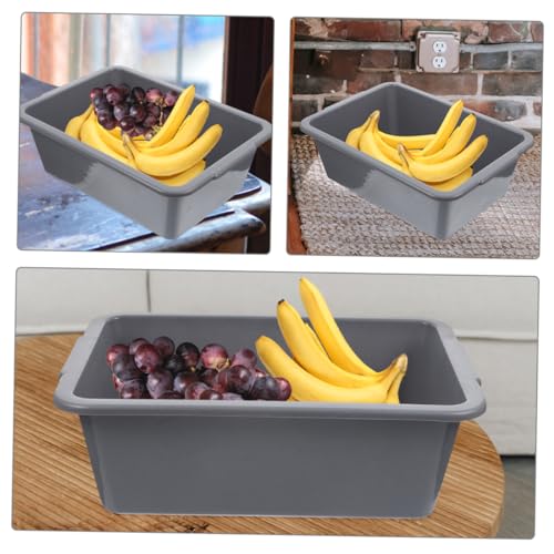 CRILSTYLEO 2pcs Box Storage Basket Food Storage Bin Vegetable Tote Tub Dish Basin Food Washing Bowl Food Service Bus Commercial Bus Tub Restaurant Wash Basin Commercial Tote Tub Grey Pp