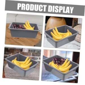 CRILSTYLEO 2pcs Box Storage Basket Food Storage Bin Vegetable Tote Tub Dish Basin Food Washing Bowl Food Service Bus Commercial Bus Tub Restaurant Wash Basin Commercial Tote Tub Grey Pp