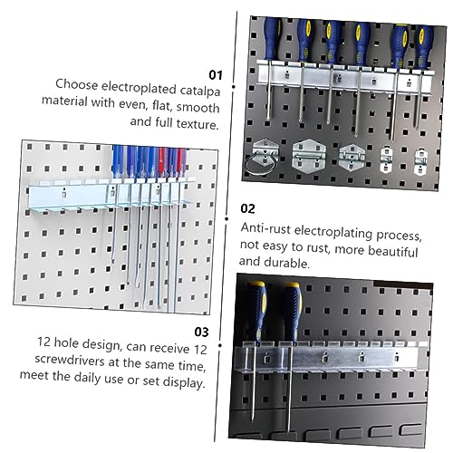 PartyKindom 1pc Screwdriver Holder Hook Tool Garage Wall Tool Rack Shovel Holder for Garage Screwdriver Shelf Screwdriver Case Tool Organizer Wall Mount Hook Hanger Steel Galvanized Silver