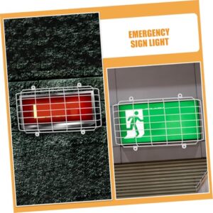 CAXUSD 2pcs School Evacuation Sign Exit Sign Protective Covers Emergency Light Protection Exit Sign Protective Cage Sign Light Covers Light Switch Covers Guard LED Exit Sign White Iron