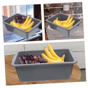 CAXUSD 2pcs Box Storage Basket Restaurant Wash Basin Food Washing Bowl Dish Basin Commercial Tote Tub Fruit Container Utility Bus Tub Food Service Bus Dish Washing Tub Pp Grey