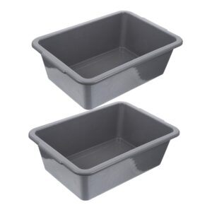 unomor 2pcs box storage basket rectangular bus tubs dish washing tub dish basin dish wash basin commercial tote tub restaurant wash basin vegetable tote tub utility bus tub grey pp