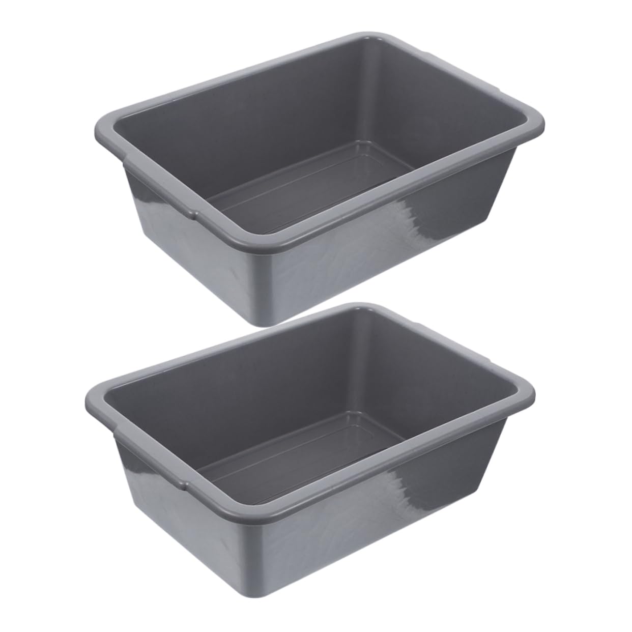 Unomor 2pcs Box Storage Basket Rectangular Bus Tubs Dish Washing Tub Dish Basin Dish Wash Basin Commercial Tote Tub Restaurant Wash Basin Vegetable Tote Tub Utility Bus Tub Grey Pp