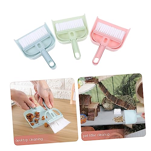 PLAFOPE 6 Sets Pet Broom Compact Dustpan and Brush Mini Broom Dustpan Desktop Garbage Shovel Tiny House Kits Mini Broom and Dustpan Mini Hand Broom Tiny Cleaning Broom Desk Broom and Pp