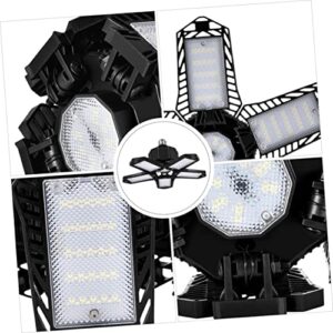 Gadpiparty Five Leaves Garage Light LED Garage Lights Adjustable Pcs LED Quantity Industrial Ceiling Lights 5 Panel Garage Light Workshop Light Deformation Lamp Plastic Black