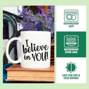 HALAM DECOR Womens Teacher Test Day I Believe In You Testing Exam Proctor Cup 11oz White Mug