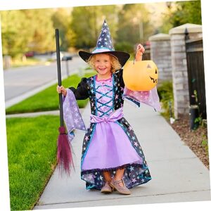 GRADENEVE Halloween Broom Halloween Costume Party Supplies Pot Accessoire Indoor Broom Garden Broom Witch Costume Miracle Broom Witch Broomstickbroom Handles Cosplay Broomstick for Mesh Rosy