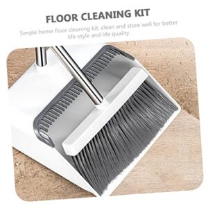 PLAFOPE 1 Set Home Cleaning Supplies Stand up Pan Standing Dustpan Pet Broom Cleaning Dustpan Kitchen Cleaning Outdoor Flooring Garden Broom Handheld Broom Cleaning Kits Stainless Steel