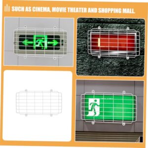 CAXUSD 2pcs School Evacuation Sign Exit Sign Protective Covers Emergency Light Protection Exit Sign Protective Cage Sign Light Covers Light Switch Covers Guard LED Exit Sign White Iron