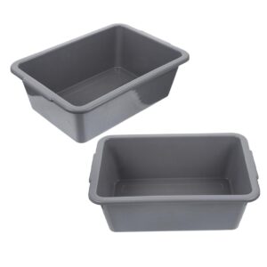 hohopeti 2pcs box storage basket commercial bus tub restaurant wash basin food service bus dishwashing tub vegetable tote tub food storage bin commercial tote tub washing basin tub pp grey