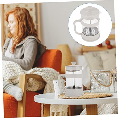 FELTECHELECTR Coffee Pot Portable Espresso Small Espresso Maker Teakettle Camping Kettle Press Tea Cold Brew Coffee Maker Coffee Carafe Concentrated Coffee Filter Machine White Plastic