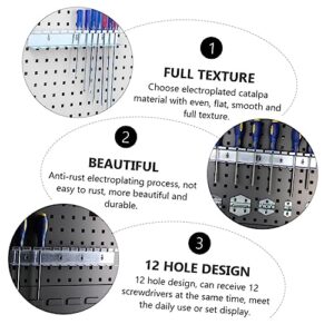 OUNONA 1pc Screwdriver Holder Garage Storage Hook Drill Wall Holder Wall Mounted Clothes Hanger Screwdriver Organizer Wall Hand Tool Mounted Tool Organizer Bolts Silver Steel Galvanized