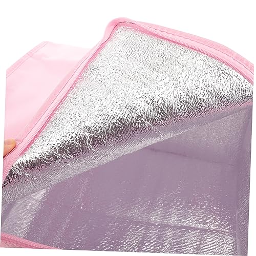 SHOWERORO Cake Insulation Bag Deliveries Insulated Bag with Handle Deliverys Insulated Take Out Bag Door Insulated Food Carrier Insulated Food Bag Food Bag for Takeout Non-woven Bags Pink