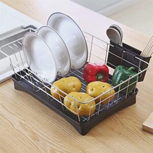 JUNXIAN Dish Rack Kitchen Countertop Utensil Organizer Storage Kitchen Dishware Storage Stand Household Dish Drying Rack Dish Containers(A)