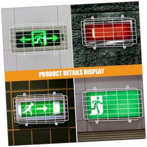 TINEASUR 2pcs School Evacuation Sign Emergency Sign Covers Emergency Light Damage Stopper Exit Sign Damage Stopper Exit Sign Protective Guard Exit Sign Damage Cage LED Exit Sign White Iron