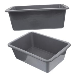 villful 2pcs box storage basket dish wash basin commercial bus tub rectangular bus tubs fruit container utility bus tub restaurant wash basin storage bins restaurants plastic tub pp grey