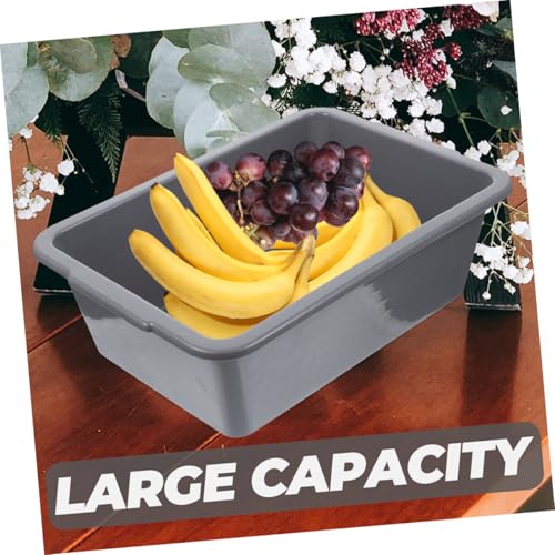 CAXUSD 2pcs Box Storage Basket Restaurant Wash Basin Food Washing Bowl Dish Basin Commercial Tote Tub Fruit Container Utility Bus Tub Food Service Bus Dish Washing Tub Pp Grey