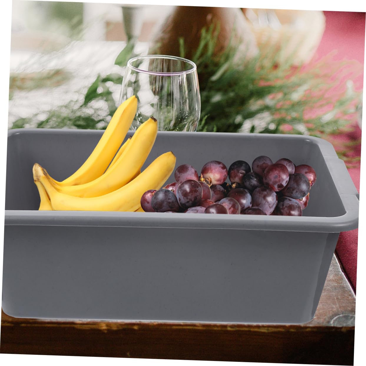 Unomor 2pcs Box Storage Basket Rectangular Bus Tubs Dish Washing Tub Dish Basin Dish Wash Basin Commercial Tote Tub Restaurant Wash Basin Vegetable Tote Tub Utility Bus Tub Grey Pp