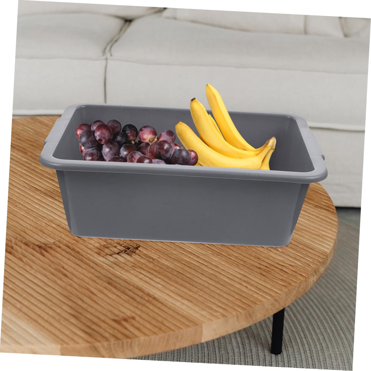 Unomor 2pcs Box Storage Basket Rectangular Bus Tubs Dish Washing Tub Dish Basin Dish Wash Basin Commercial Tote Tub Restaurant Wash Basin Vegetable Tote Tub Utility Bus Tub Grey Pp