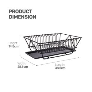 JUNXIAN Dish Rack Household Dish Drying Rack Kitchen Countertop Utensil Organizer Storage Kitchen Dishware Storage Stand Dish Containers(A)