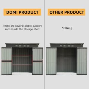 Domi Outdoor Storage Shed 5x3 FT, Metal Tool Sheds Galvanized Steel,Outdoor Tool Shed with Lockable Double Door for Patio,Backyard,Garden,Lawn