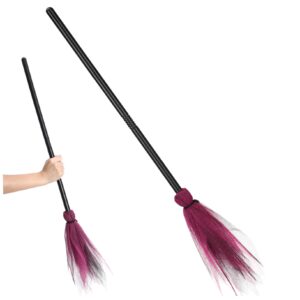 moluckfu halloween broom wizard flying broom brooms party cosplay props goblincore room decor indoor broom retractable halloween witch broom besom supplies broom props mini pot plastic rosy