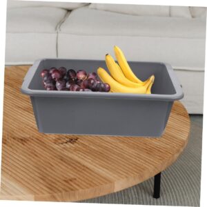 Hohopeti 2pcs Box Storage Basket Commercial Bus Tub Restaurant Wash Basin Food Service Bus Dishwashing Tub Vegetable Tote Tub Food Storage Bin Commercial Tote Tub Washing Basin Tub Pp Grey