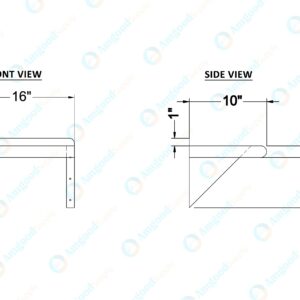 AmGood 10 in. x 16 in. Stainless Steel Wall Shelf | NSF Certified | Appliance & Equipment Metal Shelving | Kitchen, Restaurant, Garage, Laundry, Utility Room