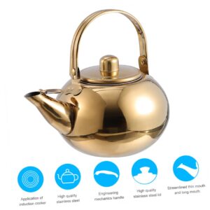 GRADENEVE Stainless Steel Pot Rubbed Bronze Tea Kettle Infuser Coffee Cups for Women Coffe Filter Gas Boiled Kettle Home Espresso Machine Large Teapot Water Carafe with Lid Top Golden