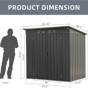 Domi Outdoor Storage Shed 5x3 FT, Metal Tool Sheds Galvanized Steel,Outdoor Tool Shed with Lockable Double Door for Patio,Backyard,Garden,Lawn