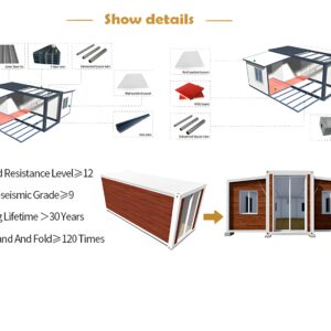 Modern Luxury Home with Pitch Roof – Living House with Bedroom, Bathroom & Kitchen, Waterproof, Sleek Design (20 X 20Ft- One Bedroom Layout)