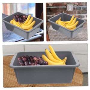 VILLFUL 2pcs Box Storage Basket Dish Wash Basin Commercial Bus Tub Rectangular Bus Tubs Fruit Container Utility Bus Tub Restaurant Wash Basin Storage Bins Restaurants Plastic Tub Pp Grey