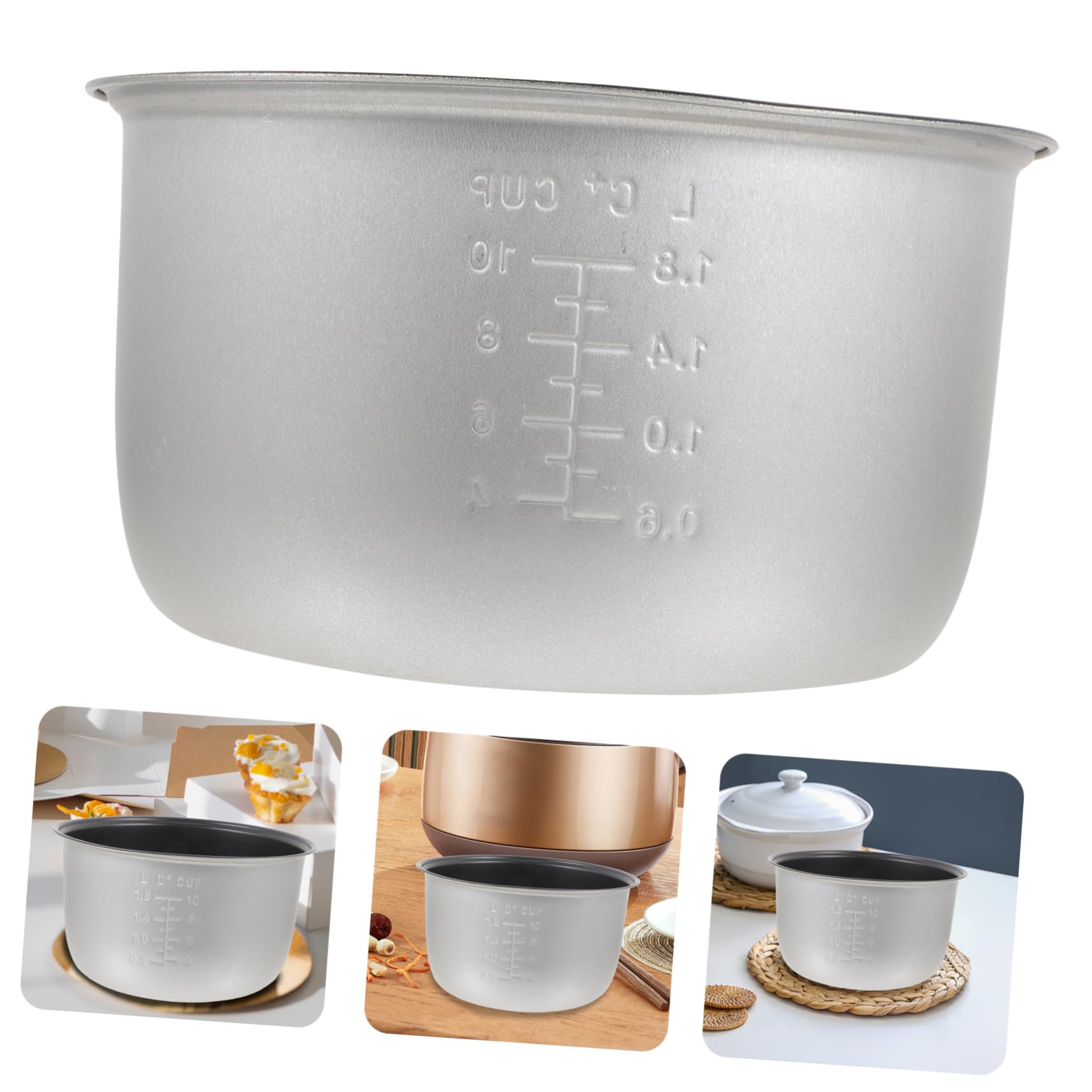 NAMOARLY House Cooker Inner Pot Power Cooker Inner Rice Cooker Liner Op500uk Pot Rice Cooker Inner Pots Electric Cooker Supply Household Cooker Inner Pot Multi-use Pot Silver Aluminum Alloy