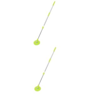 hemoton 2pcs rotating mop rod mop handles telescopic mop handle stick domestic straight mop rods mop handle replacement stick commercial cleaning mop handle mop poles green stainless steel