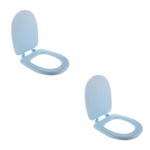 uonlytech 2pcs toilet lid portable bidet for round toilet potty replacement toilet seat cover round bidet toilet standard toilet seat toilet seats for bathroom toilets potties sky-blue foam