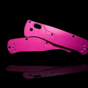 Hot Pink, Diamond, Billet Aluminum, Full Size Bugout, Scales, Gift for dad, Everyday Carry Knife Scales