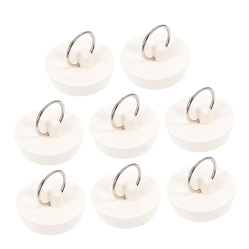 CAXUSD 8pcs Bathtub Drain Stoppers Drain Stopper Bathroom Tub Bathtub Plug Drain Stopper Tub Stopper Bathtub Drain Bathtub Stopper Plug Drain Cover Bathroom Tub Sink Plug Rubber White