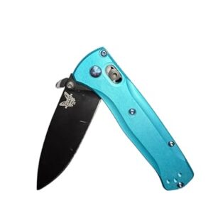 Turquoise Teal, Smooth, Billet Aluminum, Full Size Bugout, Gift for dad, Everyday Carry Knife Scales