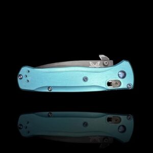 Turquoise Teal, Smooth, Billet Aluminum, Full Size Bugout, Gift for dad, Everyday Carry Knife Scales