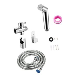 soesfoufu 1 set toilet sprayer bidet handheld cloth diaper sprayer kit handheld sprayer stainless hose hot and cold hand held bidet cleaning kits cloth diapers hand shower silver copper