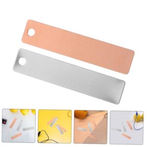 NUOBESTY 2 Sets Battery Electrode Sheet Batteries Zinc Electrode Strip Electrode Strips DIY Fruit Battery Materials Zinc Strip Battery Experiment Materials Zinc Anode Zinc Plate Copper